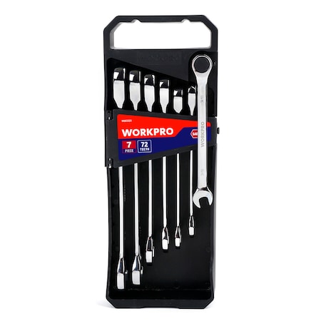 Prime-Line WORKPRO W003321 7 Piece Ratchet Spanner Set, SAE 1 Set W003321